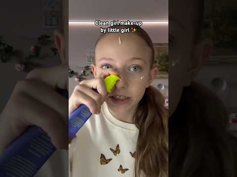 Clean girl make-up by 10 years old 🤍 yes or not? #makeup #tutorial #makeuptutorial #girls