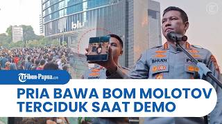Terancam 15 Tahun Penjara! Pria Terciduk Bawa Bom Molotov saat Demo Mahasiswa