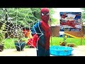 Caleb Pretend Play With Spider Man Toys Real SPIDERMAN Web Shooter For Kids
