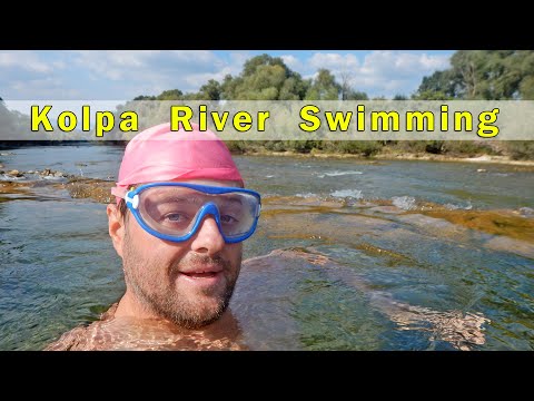 Kolpa River (Slovenia) Swimming across Krasinec Dam