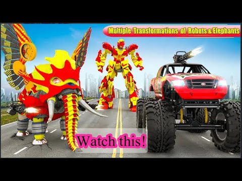 Flying Monster Truck Transform - Elephant Robot Games: Android Games