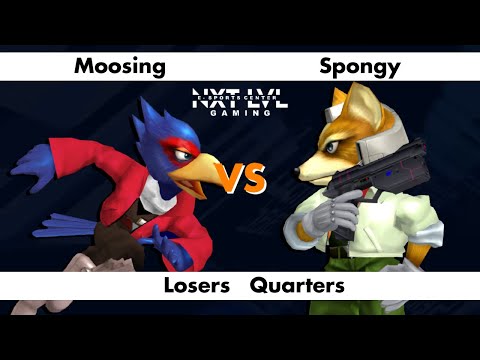NXT LVL Gaming 15 - Losers Quarters - Moosing (Falco) vs Spongy (Fox) - SSBM Smash Melee