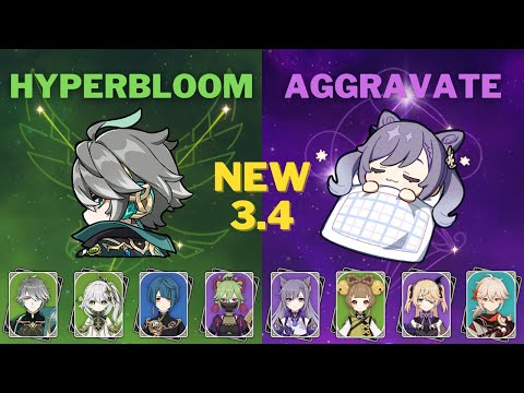 Hyperbloom Alhaitham & Aggravate Keqing - 3.4 NEW Spiral Abyss Floor 12