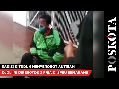 Sadis! Dituduh Menyerobot Antrian, Ojol ini Dikeroyok 3 Pria di SPBU Semarang