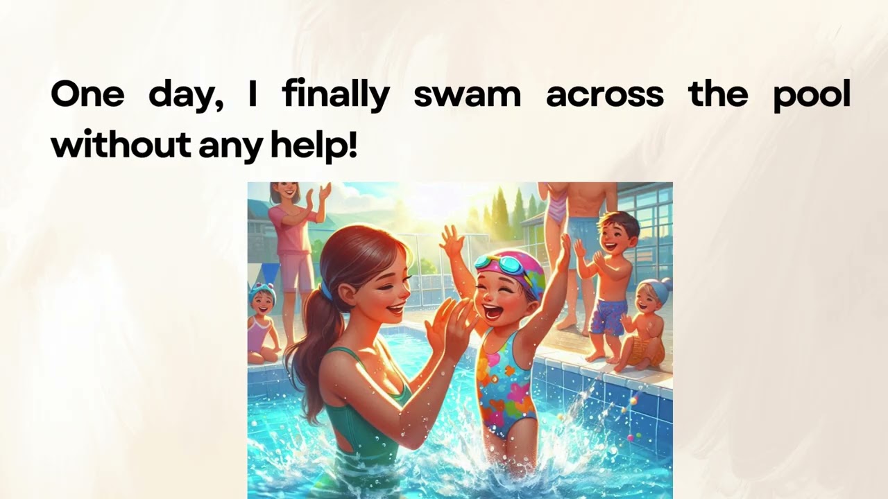 English Reading Practice| A1 - A2 Level | Learning How to Swim - YouTube video featuring the word improve your fluency