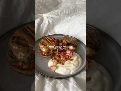 Apfel Vanille Pancakes 🥞 457 Kcal & 32g Protein - Rezept in der Beschreibung #glutenfrei #breakfast