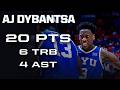 AJ Dybantsa 20 PTS 6 TRBS 4 AST Vs Utah Big 12 Basketball
