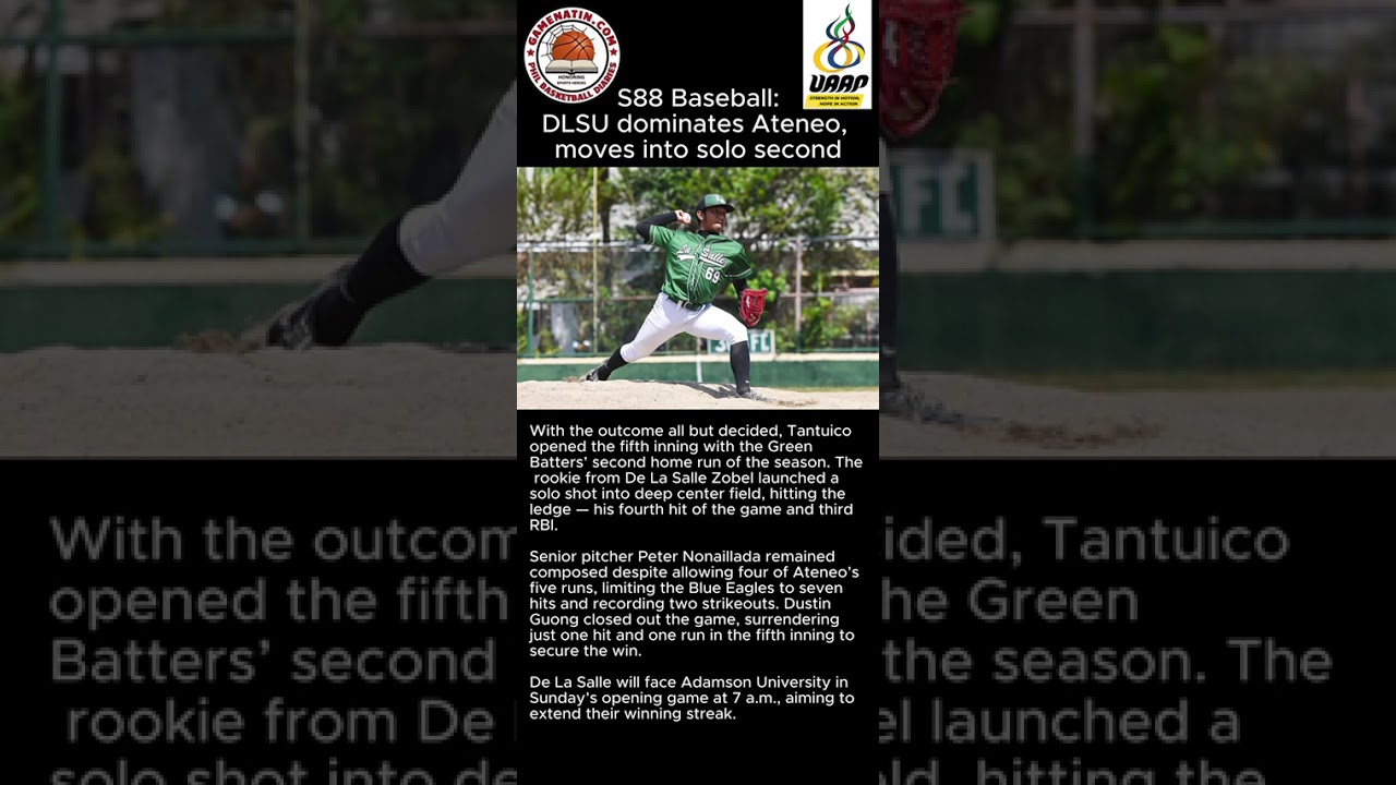 UAAP Men's Baseball: DLSU demolishes Ateneo, 23-5, in only 5 innings