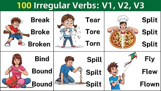 Download lagu 100 Irregular Verbs in English | V1 V2 V3 Verb Forms | Learn English Vocabulary & Grammar mp3