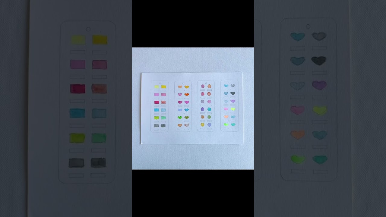 3D Printable Color Swatch Template for A4 Paper | 12 color Chart STL File