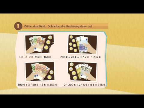 Calculating with money - Euro amount of money - Shopping at the market ★ Mathematics Grade 3
