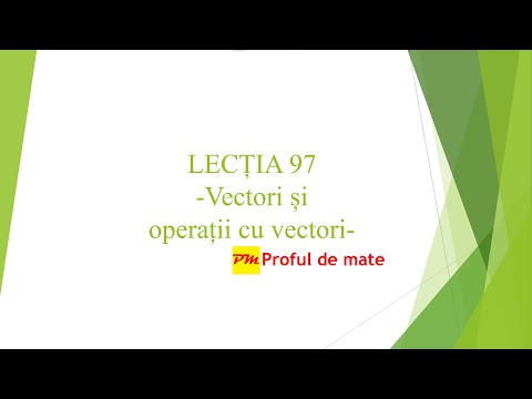 LECȚIA 97: Vectori și operații cu vectori #profuldemate2020 #Bacalaureat #Evaluare #Națională #mate