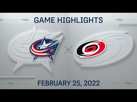 NHL Highlights | Blue Jackets vs. Hurricanes - Feb. 25, 2022