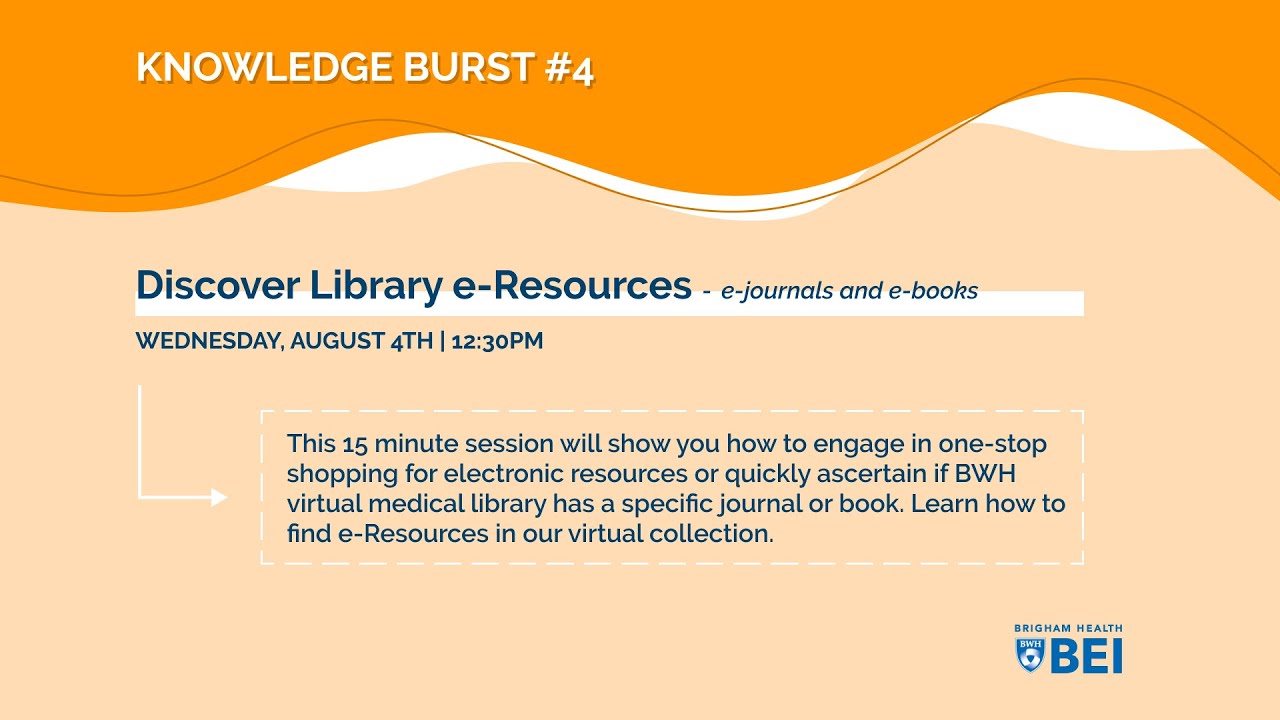 Discover Library e-Resources: e-Journals and e-Books
