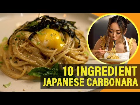 10 ingredient Japanese Miso Carbonara in less than 10 minutes | How-to Make Easy Pasta Recipe