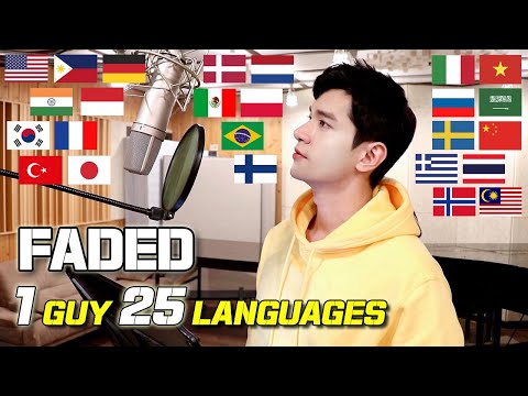 1 Guy Singing 'Faded' in 25 Different Languages | Multi-Language Cover by Travys Kim