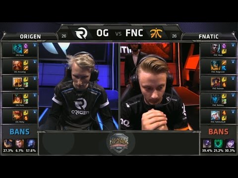 OG vs FNC Game 1 Highlights - ORIGEN vs FNATIC - Week 4 EU LCS SUMMER 2015