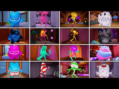 Taffy Tails - Normal vs Christmas vs Shiny vs Halloween - All Monster JumpScares Versions (Showcase)