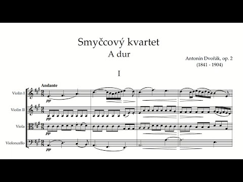 Dvořák: String Quartet No. 1 in A major, Op. 2, B 8 (with Score)