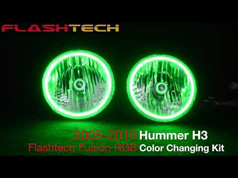 Flashtech Lighting Hummer H3 V.3 Fusion Color Change LED Halo Headlight Kit 2005 - 2010