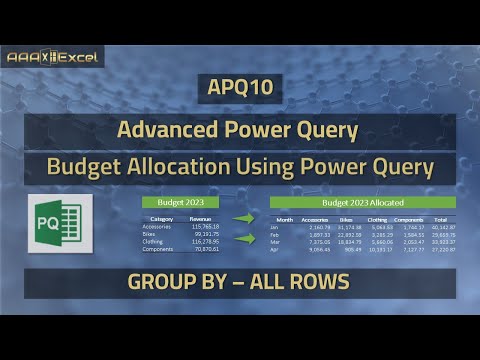 APQ10 | Budget Allocation using Power Query| Group By All Rows | Advanced Power Query
