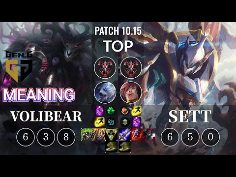 GEN Meaning Volibear vs Sett Top - KR Patch 10.15