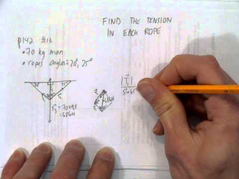 FIND THE TENSION IN EACH ROPE
