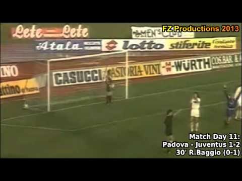 Serie A 1994-1995, day 11 Padova - Juventus 1-2 (R.Baggio goal)