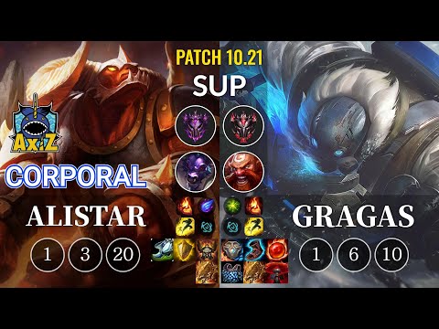 AXIZ Corporal Alistar vs Gragas Sup - KR Patch 10.21