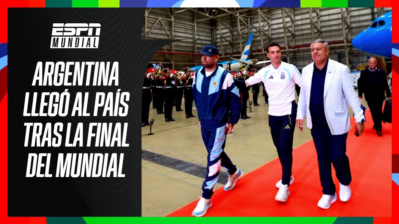 ARGENTINA FUE RECIBIDO POR LOS GRANADEROS EN SU LLEGADA AL PAÍS TRAS LA FINAL | #ESPNMundial
