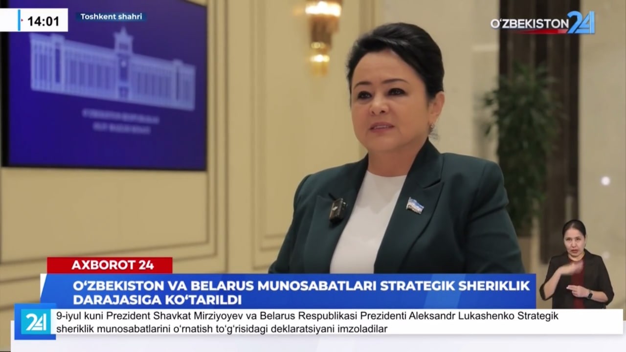 Senator Zumrad Bekatova: Prezident Shavkat Mirziyoyevning Belarusga tashrifi yuzasidan