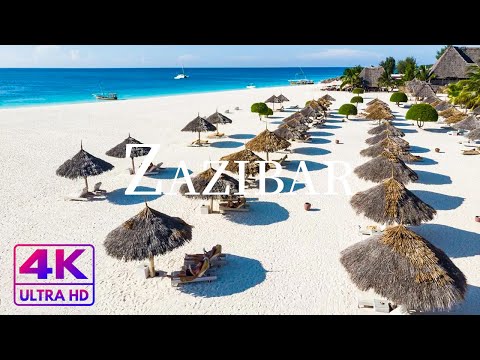 FLYING OVER ZANZIBAR ( 4K UHD ) • Stunning Footage, Scenic Relaxation Film with Calming Music
