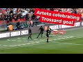 Arteta and Guardiola reaction to Trossard goal vs Man City