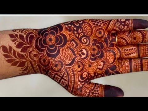 Front hand mehndi design|| Beautiful semi bridal front hand mehndi designs||Bridal mehndi design. 