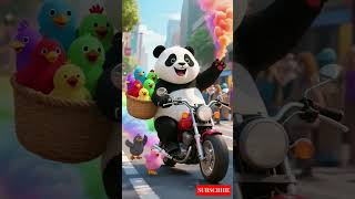 Download lagu PANDA LUCU DAN ANAK AYAM WARNA-WARNI NAIK MOTOR DI PERKOTAAN #shorts mp3