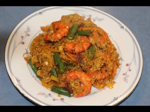 Quinoa Stir Fry with Prawns and Vegetables