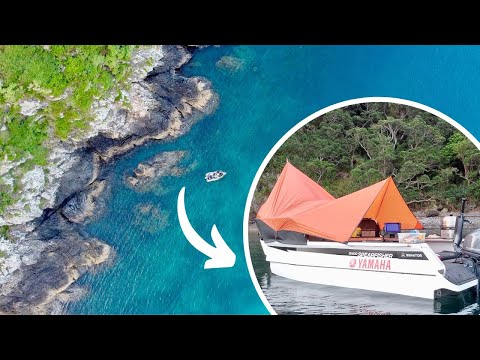 SOLO BOAT CAMPING & Diving in the Rain 2 DAYS Spearfishing Catch & Cook