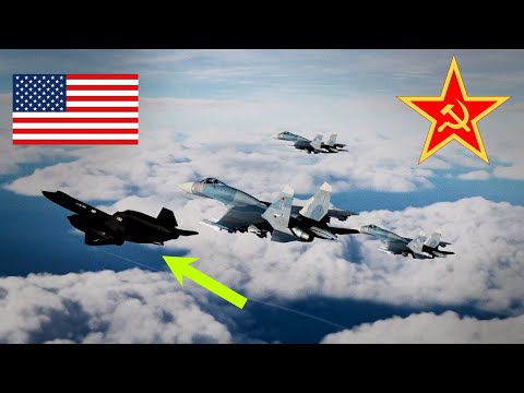 Russian Su-27 fighter jets attempt to intimidate a USAF SR-71 Blackbird.