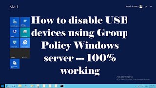 How to disable USB devices using Group policy windows server --- 100% working | 4Fun4You