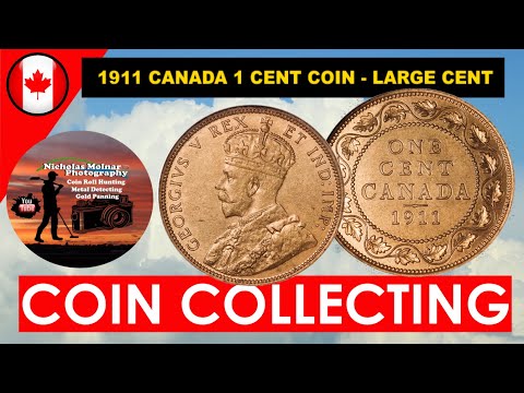 1911 Canada 1 Cent Coin  Large Cent King George 5th
