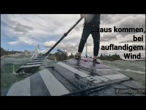 SUP gegen den Wind auf dem Hainer See (30-55 km/h)