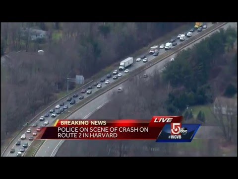 Massachusetts Route 2 Rollover Crash in Harvard, MA | 04.08.2016 | NewsCenter 5 @ Noon | WCVB-TV