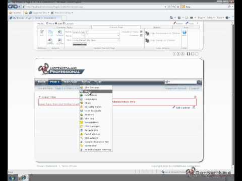 Managing Pages in DotNetNuke
