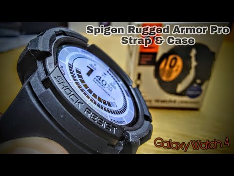 Spigen Rugged Armor Pro Strap & Case for Samsung Watch 4 (English)