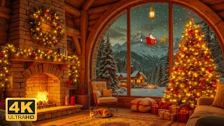 Magical Christmas Ambience Cozy Cabin Crackling Fireplace Winter Wonderland 4K Ultra HD