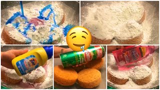 ASMR PASTE- 4 Dollar Tree Sponges + Comet💫 Tide 💙Fraganzia💕RINSE INCLUDED* This was so SATISFYING