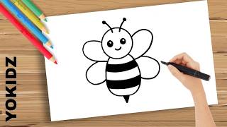 How To Draw A Cute Bee Easy