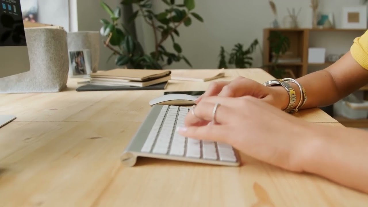 A Woman Typing On A Wireless Keyboard | Free Stock Footage - No Copyright | 4K