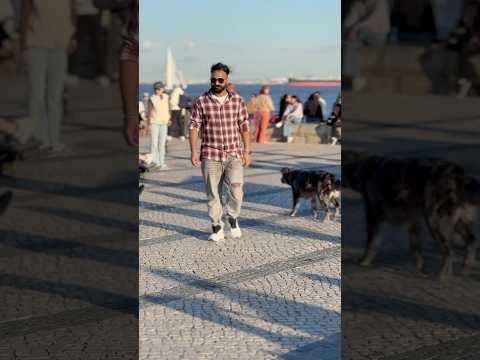 Exploring the view at the beach in Lisbon, Portugal.