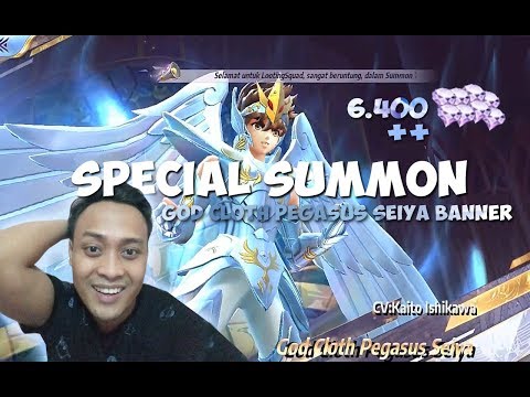 SPECIAL SUMMON God Cloth Pegasus Seiya Banner, Gokil Abisin 6500 Diamond! - Saint Seiya Awakening